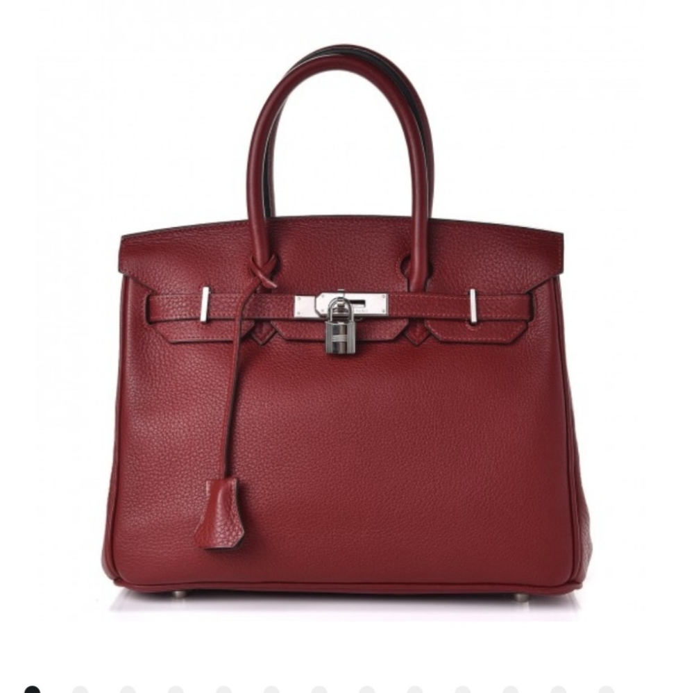 Hermes Taurillon Clemence Birkin 30 Rouge H